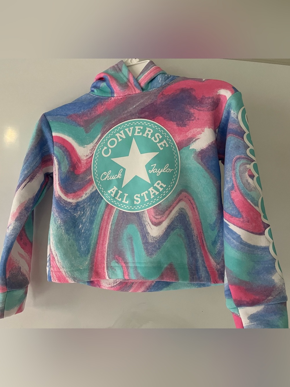 Converse Kids All Star Tie-Dye Hoodie - Teal, Pink, Blue